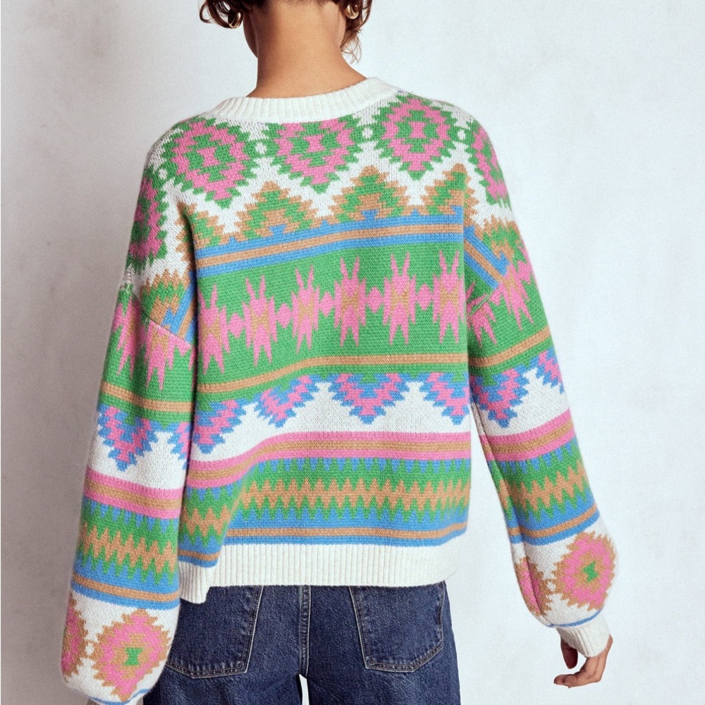 BODEN Abi Jacquard Cardigan (Aztec multi) SOLD OUT - Picture 3 of 9